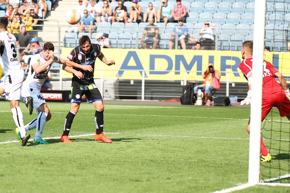 Sturm Graz - Altach
Oesterreichische Fussball Bundesliga, 6. Runde, SK Sturm Graz - SC Rheindorf Altach, Stadion Liebenau Graz, 27.08.2016. 

Foto zeigt Christian Schulz (Sturm) und Andreas Lukse (Altach)
Schlüsselwörter: tor