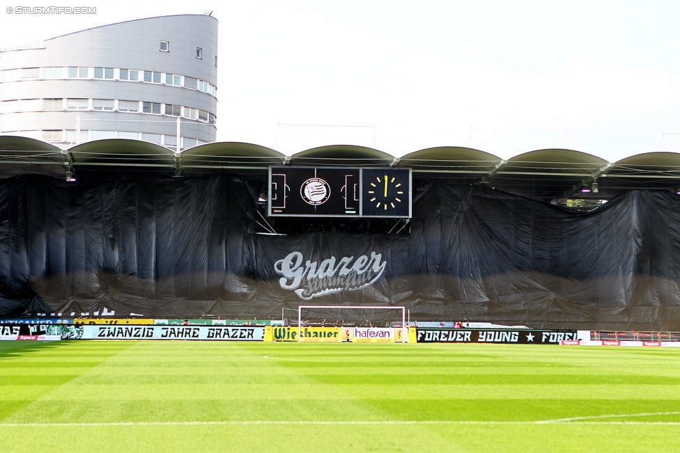 Sturm Graz - Rapid Wien
Oesterreichische Fussball Bundesliga, 7. Runde, SK Sturm Graz - SK Rapid Wien, Stadion Liebenau Graz, 10.09.2016. 

Foto zeigt Fans von Sturm mit einer Choreografie
