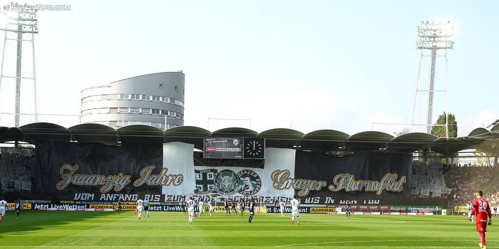 Sturm Graz - Rapid Wien
Oesterreichische Fussball Bundesliga, 7. Runde, SK Sturm Graz - SK Rapid Wien, Stadion Liebenau Graz, 10.09.2016. 

Foto zeigt Fans von Sturm mit einer Choreografie
