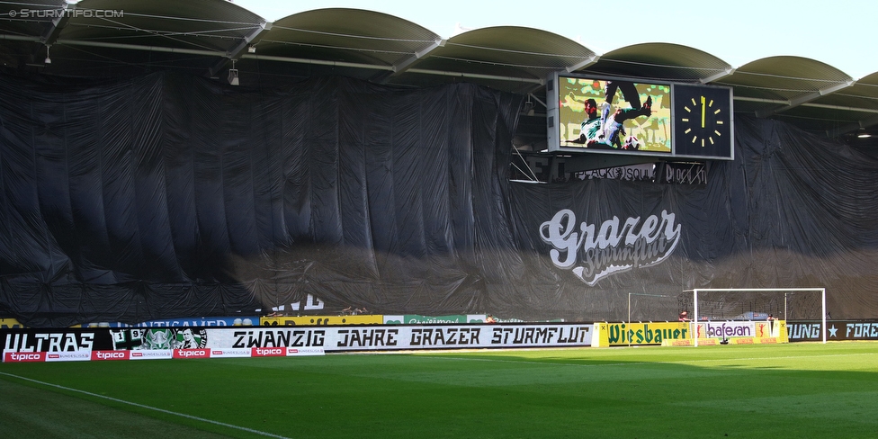 Sturm Graz - Rapid Wien
Oesterreichische Fussball Bundesliga, 7. Runde, SK Sturm Graz - SK Rapid Wien, Stadion Liebenau Graz, 10.09.2016. 

Foto zeigt Fans von Sturm mit einer Choreografie
