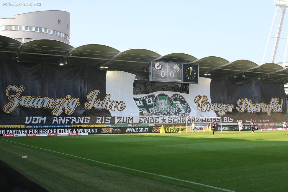 Sturm Graz - Rapid Wien
Oesterreichische Fussball Bundesliga, 7. Runde, SK Sturm Graz - SK Rapid Wien, Stadion Liebenau Graz, 10.09.2016. 

Foto zeigt Fans von Sturm mit einer Choreografie
