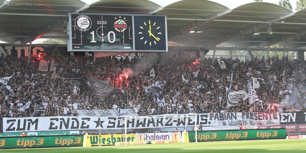 Sturm Graz - Rapid Wien
Oesterreichische Fussball Bundesliga, 7. Runde, SK Sturm Graz - SK Rapid Wien, Stadion Liebenau Graz, 10.09.2016. 

Foto zeigt Fans von Sturm
Schlüsselwörter: pyrotechnik