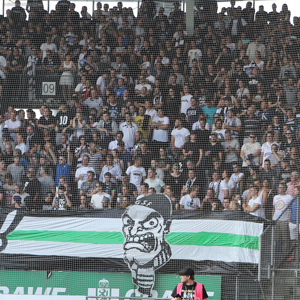 Sturm Graz - Rapid Wien
Oesterreichische Fussball Bundesliga, 7. Runde, SK Sturm Graz - SK Rapid Wien, Stadion Liebenau Graz, 10.09.2016. 

Foto zeigt Fans von Sturm mit einer Choreografie
Schlüsselwörter: pyrotechnik