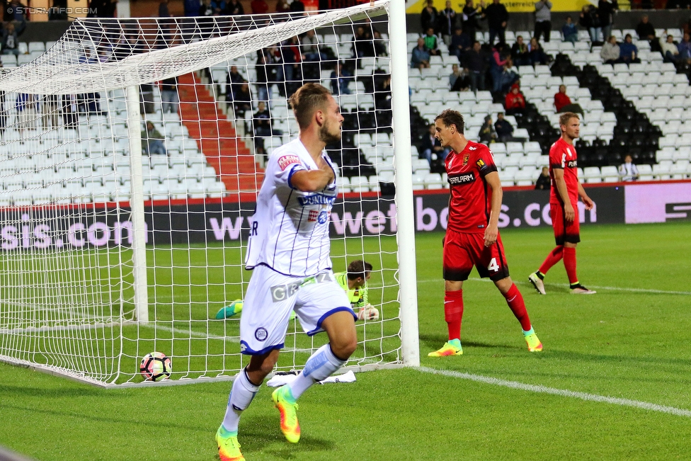 Admira Wacker - Sturm Graz
Oesterreichische Fussball Bundesliga, 8. Runde, FC Admira Wacker Moedling - SK Sturm Graz, Stadion Suedstadt Maria Enzersdorf, 17.09.2016. 

Foto zeigt Lukas Spendlhofer (Sturm)
Schlüsselwörter: tor