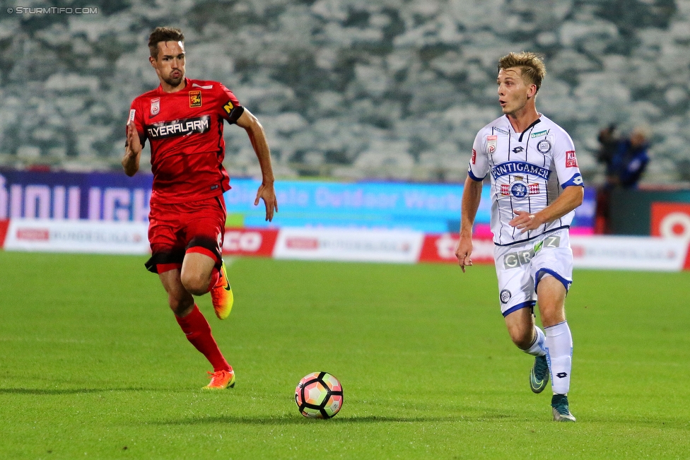 Admira Wacker - Sturm Graz
Oesterreichische Fussball Bundesliga, 8. Runde, FC Admira Wacker Moedling - SK Sturm Graz, Stadion Suedstadt Maria Enzersdorf, 17.09.2016. 

Foto zeigt Marc Andre Schmerboeck (Sturm)
