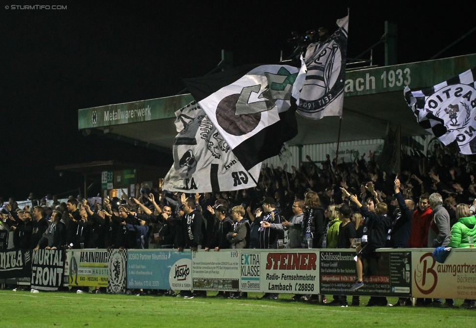 Bad Wimsbach - Sturm Graz
OEFB Cup, 2. Runde, SK Bad Wimsbach - SK Sturm Graz, Stadion Bad Wimsbach, 21.09.2016. 

Foto zeigt Fans von Sturm
