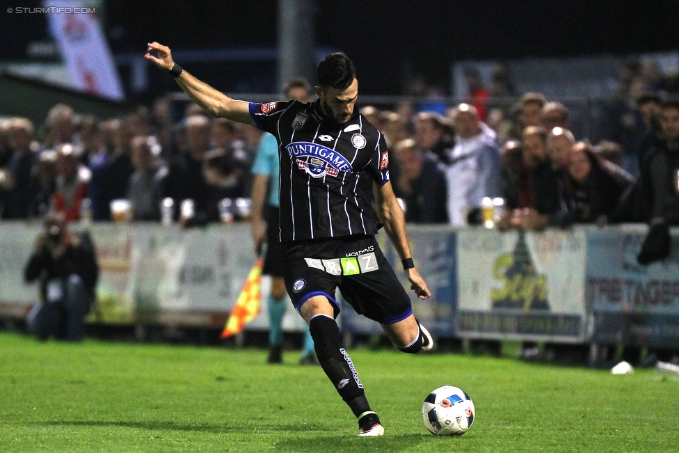 Bad Wimsbach - Sturm Graz
OEFB Cup, 2. Runde, SK Bad Wimsbach - SK Sturm Graz, Stadion Bad Wimsbach, 21.09.2016. 

Foto zeigt Charalampos Lykogiannis (Sturm)
