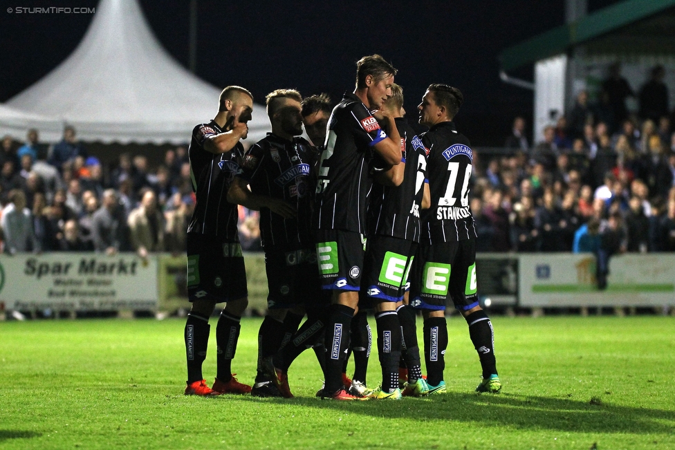 Bad Wimsbach - Sturm Graz
OEFB Cup, 2. Runde, SK Bad Wimsbach - SK Sturm Graz, Stadion Bad Wimsbach, 21.09.2016. 

Foto zeigt die Mannschaft von Sturm
Schlüsselwörter: torjubel