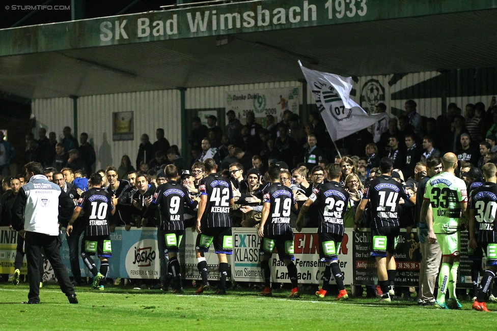 Bad Wimsbach - Sturm Graz
OEFB Cup, 2. Runde, SK Bad Wimsbach - SK Sturm Graz, Stadion Bad Wimsbach, 21.09.2016. 

Foto zeigt die Mannschaft von Sturm und Fans von Sturm
