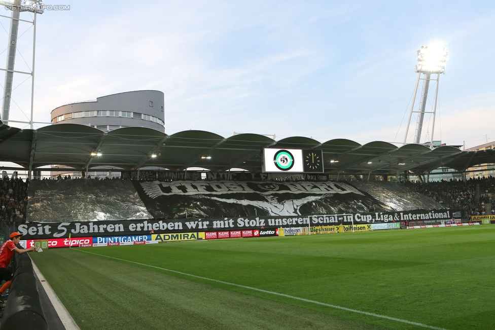 Sturm Graz - Wolfsberg
Oesterreichische Fussball Bundesliga, 9. Runde, SK Sturm Graz - Wolfsberger AC, Stadion Liebenau Graz, 24.09.2016. 

Foto zeigt Fans von Sturm mit einer Choreografie
