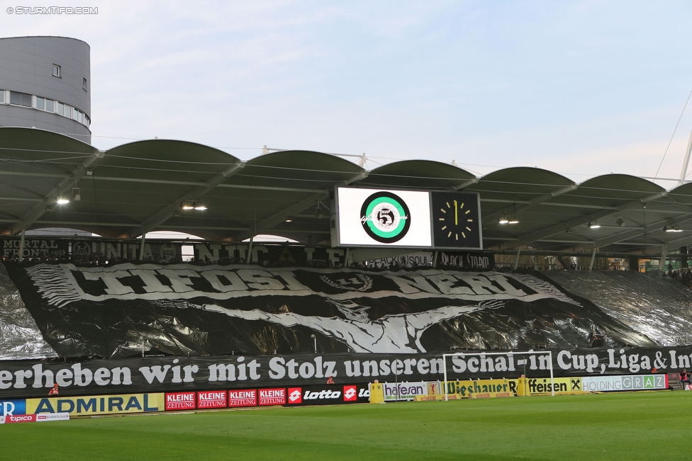 Sturm Graz - Wolfsberg
Oesterreichische Fussball Bundesliga, 9. Runde, SK Sturm Graz - Wolfsberger AC, Stadion Liebenau Graz, 24.09.2016. 

Foto zeigt Fans von Sturm mit einer Choreografie
