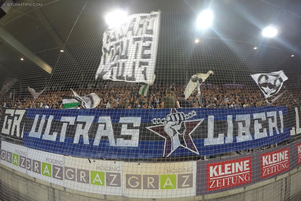 Sturm Graz - Wolfsberg
Oesterreichische Fussball Bundesliga, 9. Runde, SK Sturm Graz - Wolfsberger AC, Stadion Liebenau Graz, 24.09.2016. 

Foto zeigt Fans von Sturm
