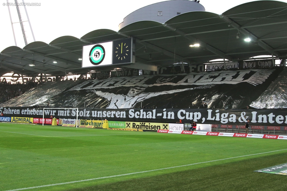 Sturm Graz - Wolfsberg
Oesterreichische Fussball Bundesliga, 9. Runde, SK Sturm Graz - Wolfsberger AC, Stadion Liebenau Graz, 24.09.2016. 

Foto zeigt Fans von Sturm mit einer Choreografie
