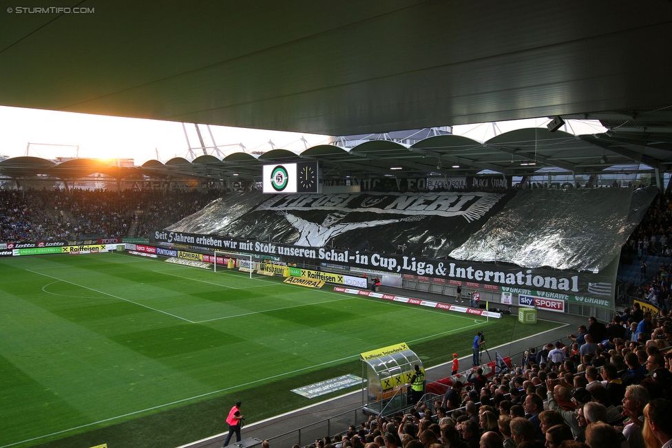 Sturm Graz - Wolfsberg
Oesterreichische Fussball Bundesliga, 9. Runde, SK Sturm Graz - Wolfsberger AC, Stadion Liebenau Graz, 24.09.2016. 

Foto zeigt Fans von Sturm mit einer Choreografie
Schlüsselwörter: torjubel