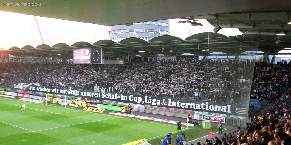 Sturm Graz - Wolfsberg
Oesterreichische Fussball Bundesliga, 9. Runde, SK Sturm Graz - Wolfsberger AC, Stadion Liebenau Graz, 24.09.2016. 

Foto zeigt Fans von Sturm mit einer Choreografie
Schlüsselwörter: torjubel