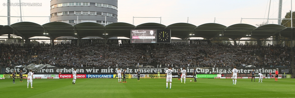 Sturm Graz - Wolfsberg
Oesterreichische Fussball Bundesliga, 9. Runde, SK Sturm Graz - Wolfsberger AC, Stadion Liebenau Graz, 24.09.2016. 

Foto zeigt Fans von Sturm mit einer Choreografie
