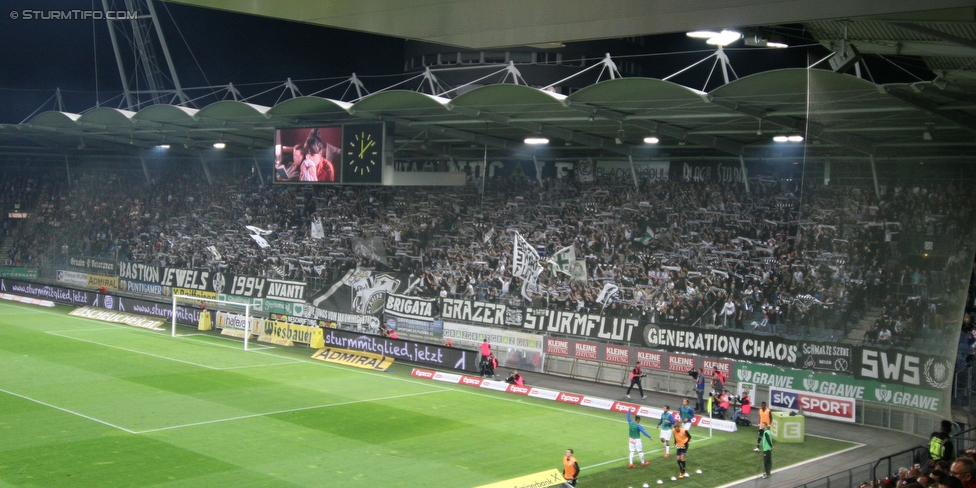 Sturm Graz - Wolfsberg
Oesterreichische Fussball Bundesliga, 9. Runde, SK Sturm Graz - Wolfsberger AC, Stadion Liebenau Graz, 24.09.2016. 

Foto zeigt Fans von Sturm
