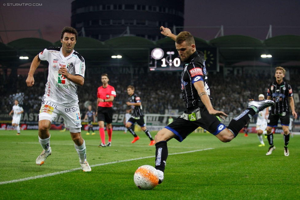 Sturm Graz - Wolfsberg
Oesterreichische Fussball Bundesliga, 9. Runde, SK Sturm Graz - Wolfsberger AC, Stadion Liebenau Graz, 24.09.2016. 

Foto zeigt Philipp Huspek (Sturm)
