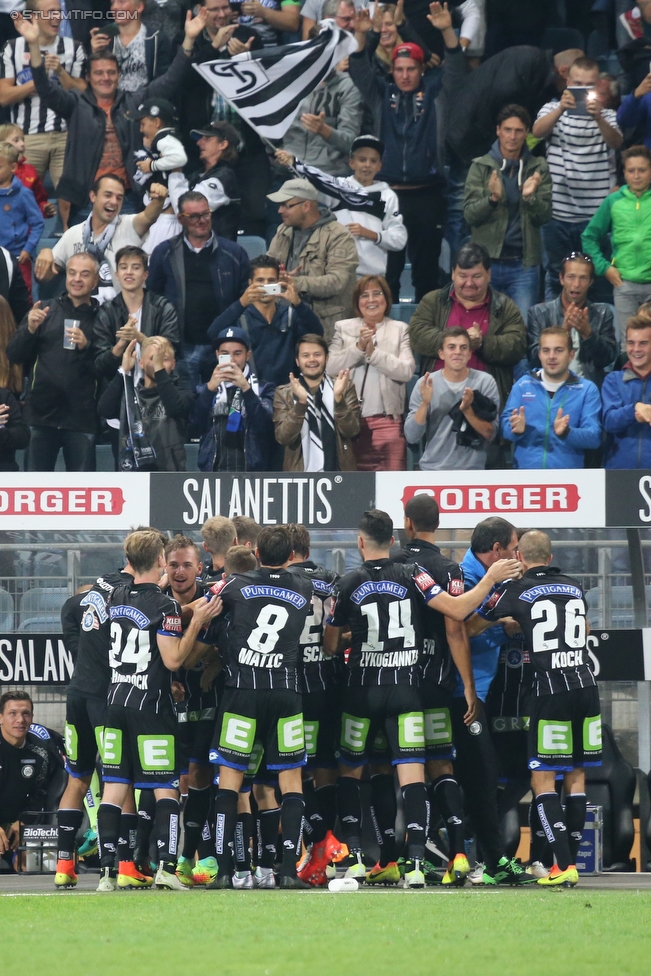 Sturm Graz - Wolfsberg
Oesterreichische Fussball Bundesliga, 9. Runde, SK Sturm Graz - Wolfsberger AC, Stadion Liebenau Graz, 24.09.2016. 

Foto zeigt die Mannschaft von Sturm
Schlüsselwörter: torjubel