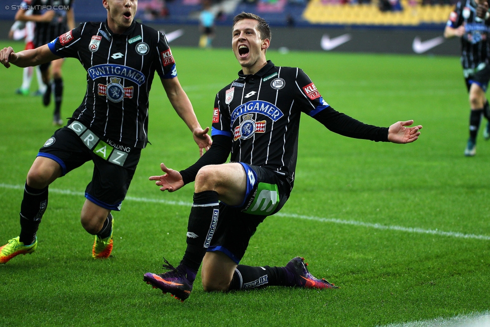 Salzburg - Sturm Graz
Oesterreichische Fussball Bundesliga, 10. Runde, FC RB Salzburg - SK Sturm Graz, Stadion Wals-Siezenheim, 02.10.2016. 

Foto zeigt Deni Alar (Sturm)
Schlüsselwörter: torjubel