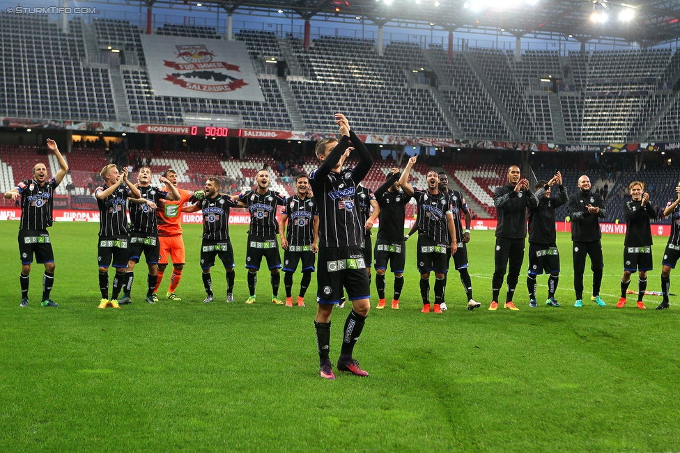 Salzburg - Sturm Graz
Oesterreichische Fussball Bundesliga, 10. Runde, FC RB Salzburg - SK Sturm Graz, Stadion Wals-Siezenheim, 02.10.2016. 

Foto zeigt Deni Alar (Sturm)
Schlüsselwörter: jubel