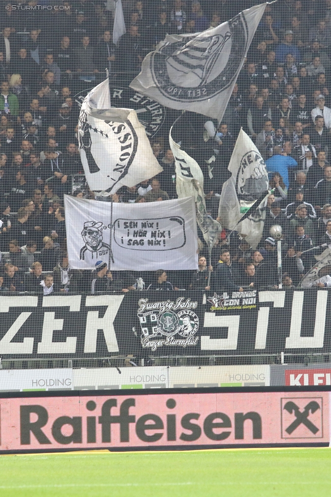 Sturm Graz - Ried
Oesterreichische Fussball Bundesliga, 11. Runde, SK Sturm Graz - SV Ried, Stadion Liebenau Graz, 15.10.2016. 

Foto zeigt Fans von Sturm
