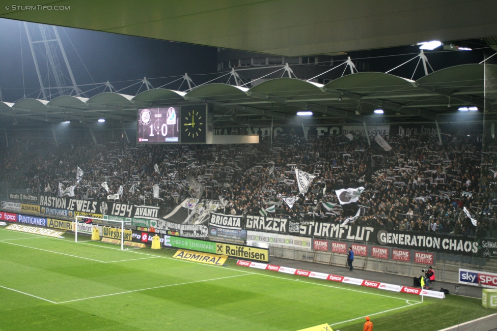 Sturm Graz - Ried
Oesterreichische Fussball Bundesliga, 11. Runde, SK Sturm Graz - SV Ried, Stadion Liebenau Graz, 15.10.2016. 

Foto zeigt Fans von Sturm
