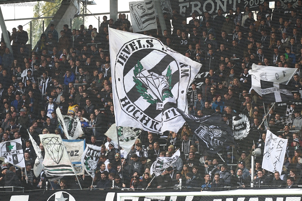 Sturm Graz - Mattersburg
Oesterreichische Fussball Bundesliga, 12. Runde, SK Sturm Graz - SV Mattersburg, Stadion Liebenau Graz, 22.10.2016. 

Foto zeigt Fans von Sturm
