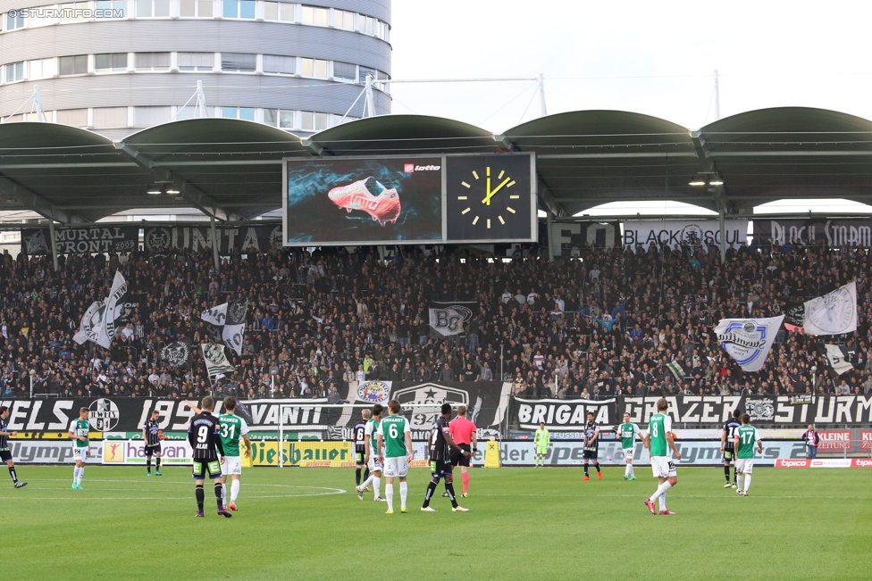 Sturm Graz - Mattersburg
Oesterreichische Fussball Bundesliga, 12. Runde, SK Sturm Graz - SV Mattersburg, Stadion Liebenau Graz, 22.10.2016. 

Foto zeigt Fans von Sturm
