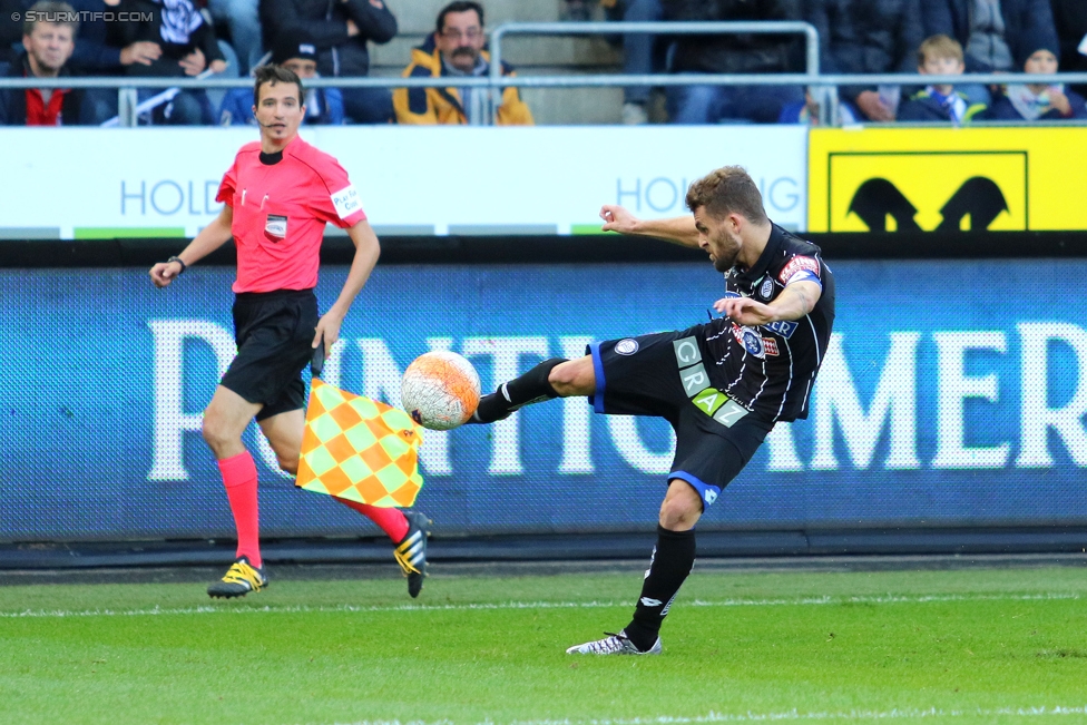 Sturm Graz - Mattersburg
Oesterreichische Fussball Bundesliga, 12. Runde, SK Sturm Graz - SV Mattersburg, Stadion Liebenau Graz, 22.10.2016. 

Foto zeigt Philipp Huspek (Sturm)
