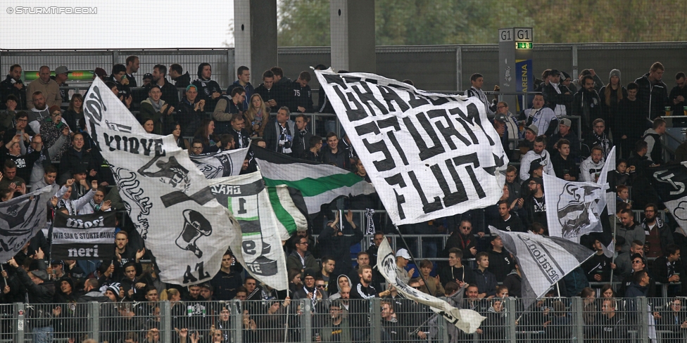 St. Poelten - Sturm Graz
OEFB Cup, 3. Runde, SKN St. Poelten - SK Sturm Graz, Arena St. Poelten, 26.10.2016. 

Foto zeigt Fans von Sturm
