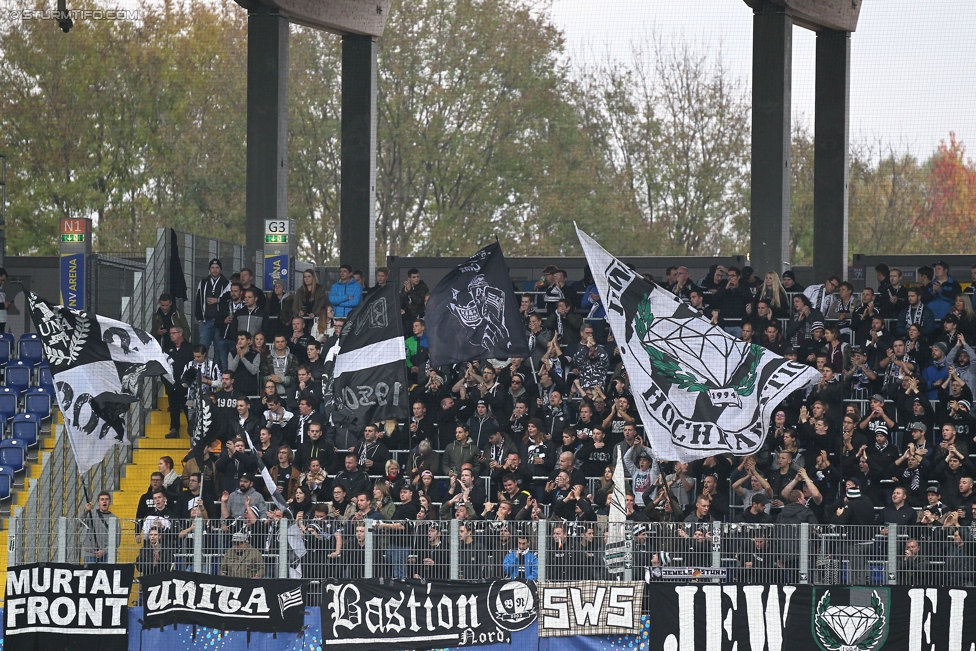 St. Poelten - Sturm Graz
OEFB Cup, 3. Runde, SKN St. Poelten - SK Sturm Graz, Arena St. Poelten, 26.10.2016. 

Foto zeigt Fans von Sturm
