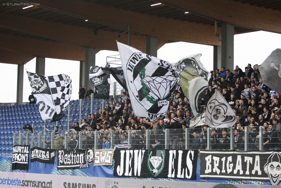 St. Poelten - Sturm Graz
OEFB Cup, 3. Runde, SKN St. Poelten - SK Sturm Graz, Arena St. Poelten, 26.10.2016. 

Foto zeigt Fans von Sturm
