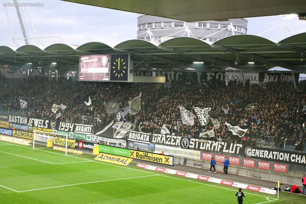 Sturm Graz - St. Poelten
Oesterreichische Fussball Bundesliga, 14. Runde, SK Sturm Graz - SKN St. Poelten, Stadion Liebenau Graz, 05.11.2016. 

Foto zeigt Fans von Sturm
