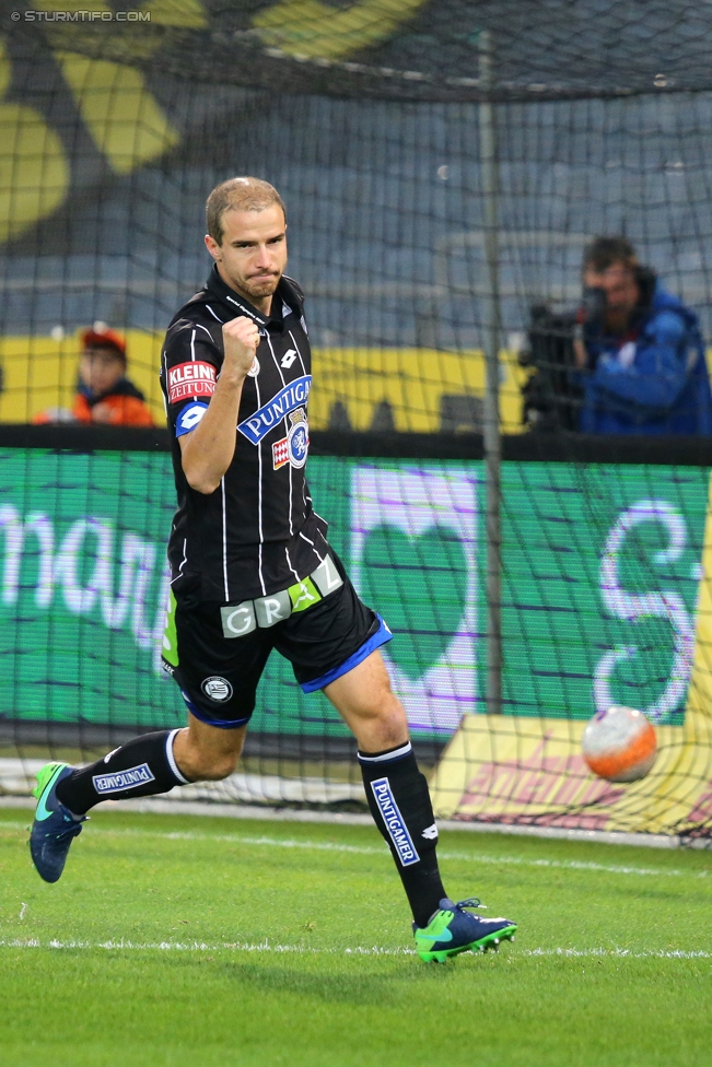 Sturm Graz - St. Poelten
Oesterreichische Fussball Bundesliga, 14. Runde, SK Sturm Graz - SKN St. Poelten, Stadion Liebenau Graz, 05.11.2016. 

Foto zeigt Fabian Koch (Sturm)
Schlüsselwörter: torjubel