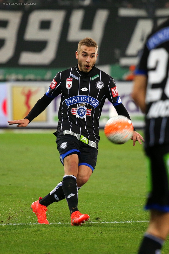 Sturm Graz - St. Poelten
Oesterreichische Fussball Bundesliga, 14. Runde, SK Sturm Graz - SKN St. Poelten, Stadion Liebenau Graz, 05.11.2016. 

Foto zeigt Sandi Lovric (Sturm)
