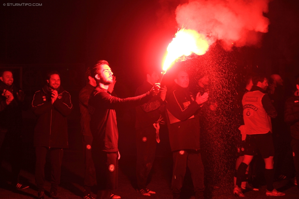 Rapid Wien - Sturm Graz
Oesterreichische Fussball Bundesliga, 16. Runde, SK Rapid Wien - SK Sturm Graz, Weststadion Wien, 27.11.2016. 

Foto zeigt Marvin Potzmann (Sturm)
Schlüsselwörter: pyrotechnik