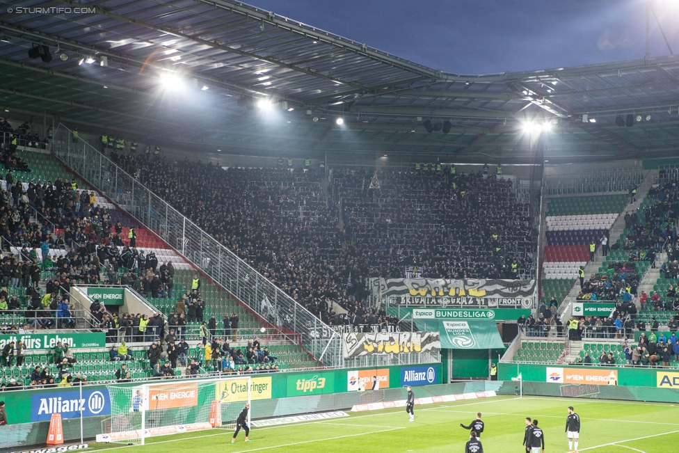 Rapid Wien - Sturm Graz
Oesterreichische Fussball Bundesliga, 16. Runde, SK Rapid Wien - SK Sturm Graz, Weststadion Wien, 27.11.2016. 

Foto zeigt Fans von Sturm
