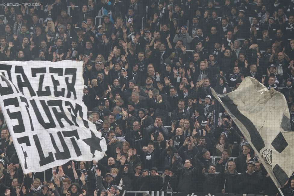 Rapid Wien - Sturm Graz
Oesterreichische Fussball Bundesliga, 16. Runde, SK Rapid Wien - SK Sturm Graz, Weststadion Wien, 27.11.2016. 

Foto zeigt Fans von Sturm
