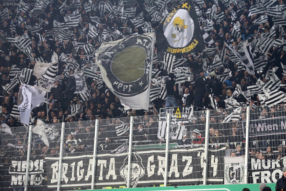 Rapid Wien - Sturm Graz
Oesterreichische Fussball Bundesliga, 16. Runde, SK Rapid Wien - SK Sturm Graz, Weststadion Wien, 27.11.2016. 

Foto zeigt Fans von Sturm
