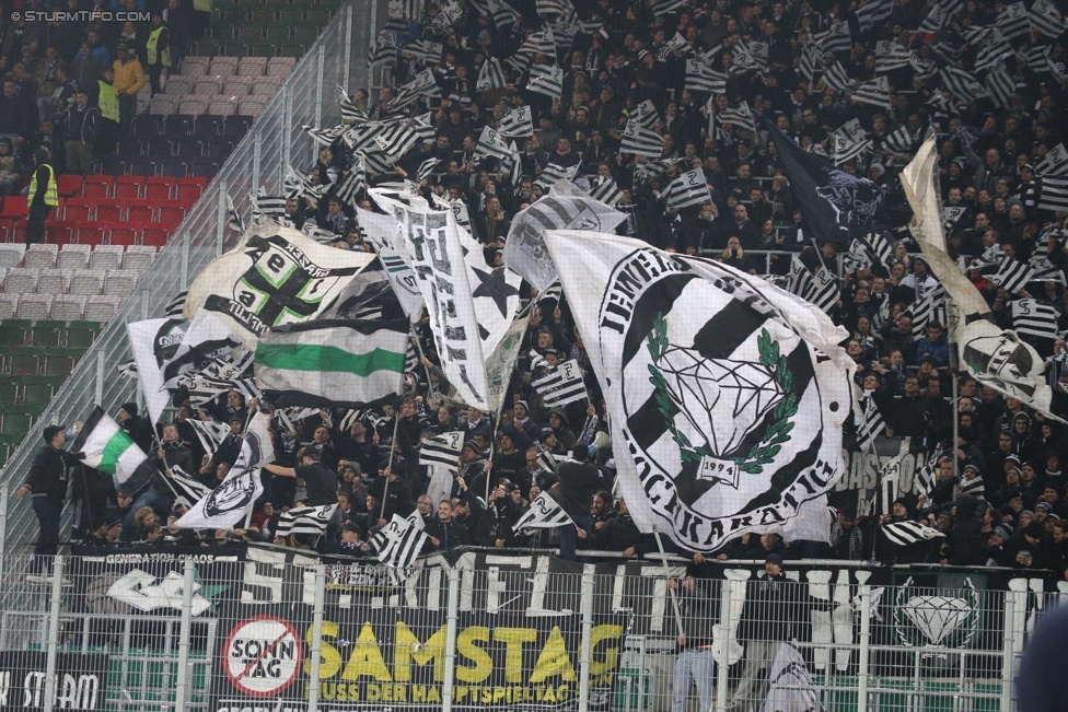 Rapid Wien - Sturm Graz
Oesterreichische Fussball Bundesliga, 16. Runde, SK Rapid Wien - SK Sturm Graz, Weststadion Wien, 27.11.2016. 

Foto zeigt Fans von Sturm
