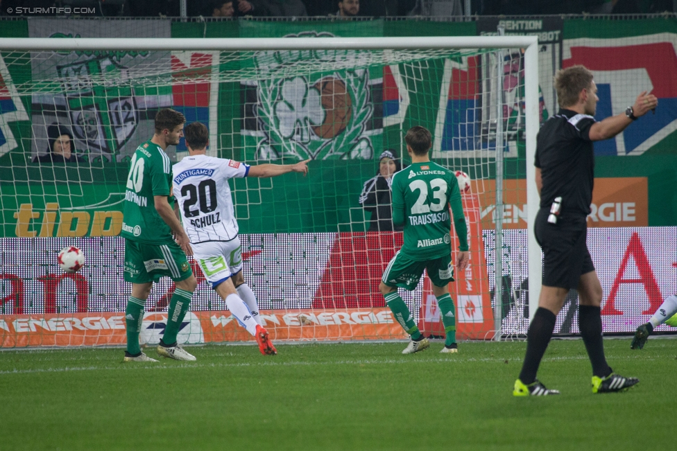 Rapid Wien - Sturm Graz
Oesterreichische Fussball Bundesliga, 16. Runde, SK Rapid Wien - SK Sturm Graz, Weststadion Wien, 27.11.2016. 

Foto zeigt Christian Schulz (Sturm) und Arnor Ingvi Traustason (Rapid)
