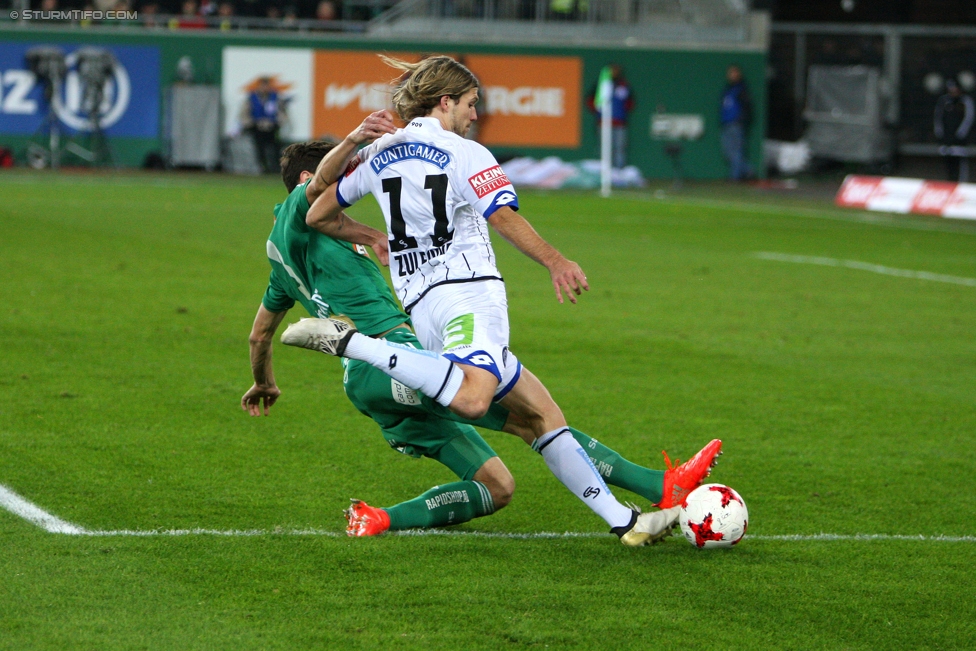 Rapid Wien - Sturm Graz
Oesterreichische Fussball Bundesliga, 16. Runde, SK Rapid Wien - SK Sturm Graz, Weststadion Wien, 27.11.2016. 

Foto zeigt Philipp Zulechner (Sturm)
