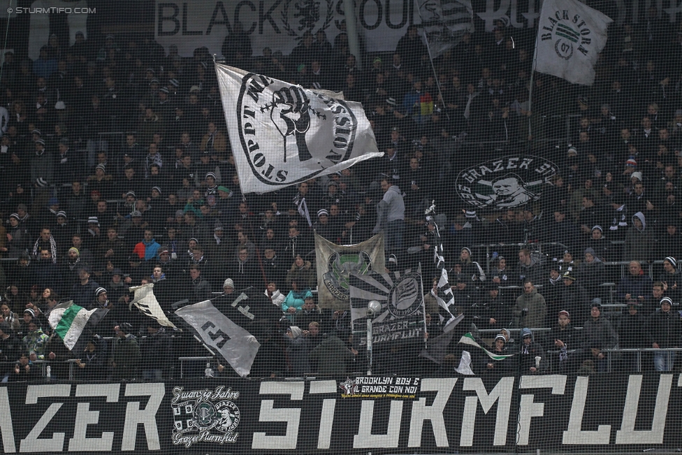 Sturm Graz - Admira Wacker
Oesterreichische Fussball Bundesliga, 17. Runde, SK Sturm Graz - FC Admira Wacker Moedling, Stadion Liebenau Graz, 30.11.2016. 

Foto zeigt Fans von Sturm
