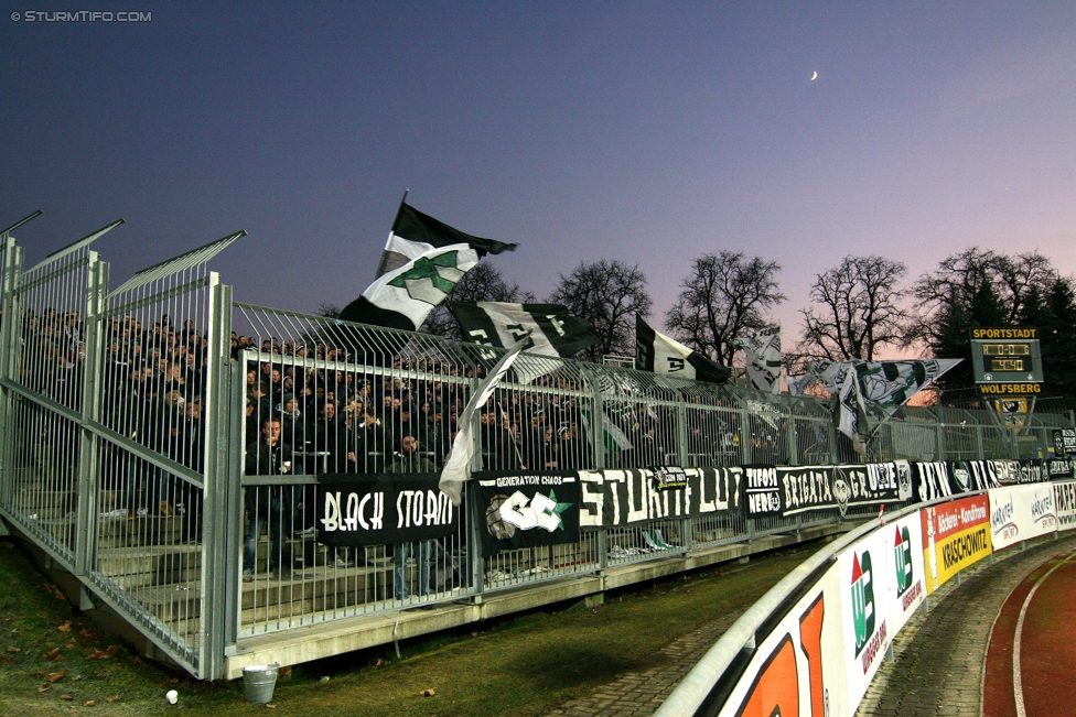 Wolfsberg - Sturm Graz
Oesterreichische Fussball Bundesliga, 18. Runde, Wolfsberger AC - SK Sturm Graz, Lavanttal Arena Wolfsberg, 04.12.2016. 

Foto zeigt Fans von Sturm
