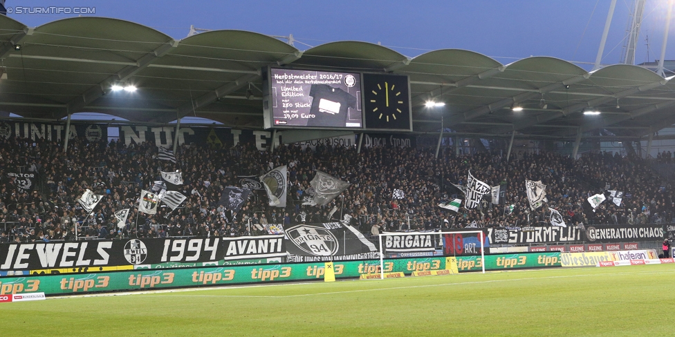 Sturm Graz - Salzburg
Oesterreichische Fussball Bundesliga, 19. Runde, SK Sturm Graz - FC RB Salzburg, Stadion Liebenau Graz, 11.12.2016. 

Foto zeigt Fans von Sturm
