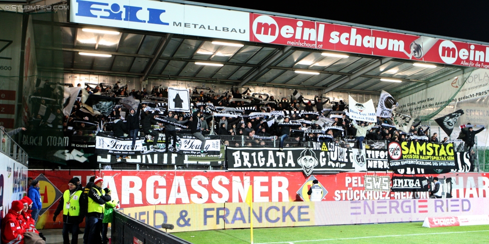 Ried - Sturm Graz
Oesterreichische Fussball Bundesliga, 18. Runde, SV Ried - SK Sturm Graz, Arena Ried, 17.12.2016. 

Foto zeigt Fans von Sturm
