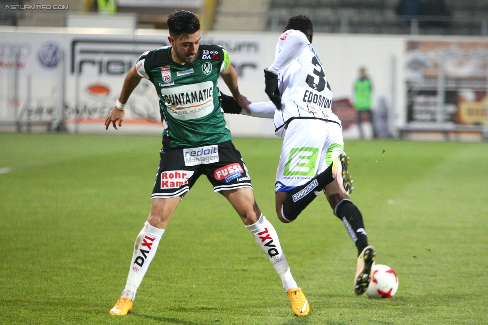 Ried - Sturm Graz
Oesterreichische Fussball Bundesliga, 18. Runde, SV Ried - SK Sturm Graz, Arena Ried, 17.12.2016. 

Foto zeigt Osagie Bright Edomwonyi (Sturm)
