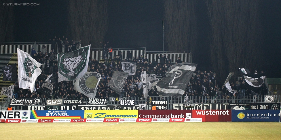 Mattersburg - Sturm Graz
Oesterreichische Fussball Bundesliga, 19. Runde, SV Mattersburg - SK Sturm Graz, Pappelstadion Mattersburg, 11.02.2017. 

Foto zeigt Fans von Sturm
