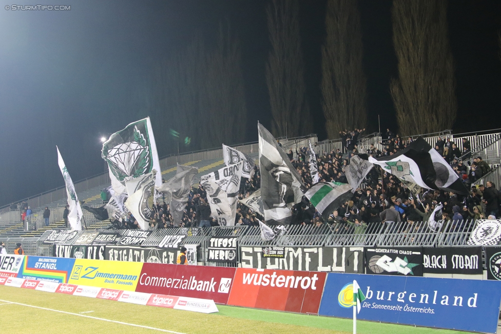 Mattersburg - Sturm Graz
Oesterreichische Fussball Bundesliga, 19. Runde, SV Mattersburg - SK Sturm Graz, Pappelstadion Mattersburg, 11.02.2017. 

Foto zeigt Fans von Sturm
